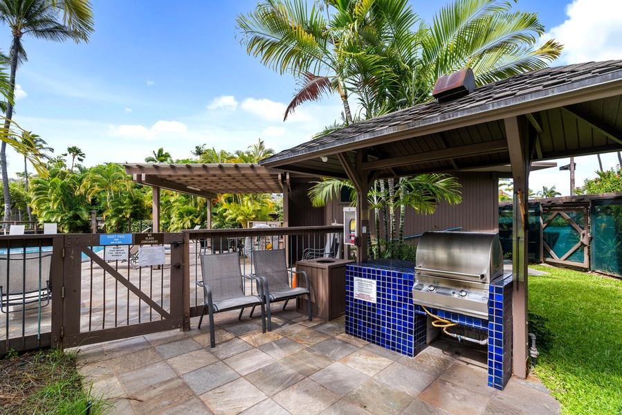 Community BBQ grills perfect for cooking up an island feast.