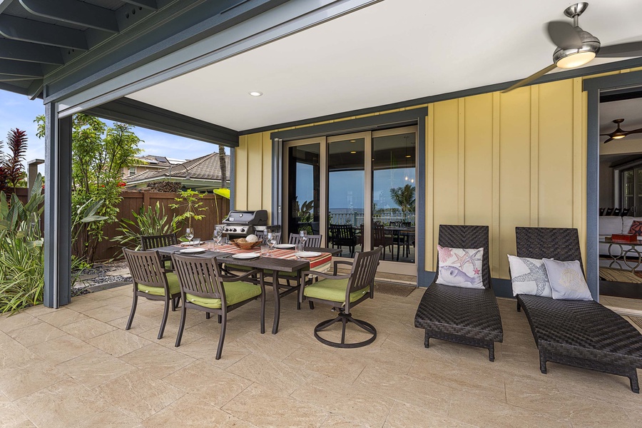 Large sliding pocket doors make the space functional and welcoming