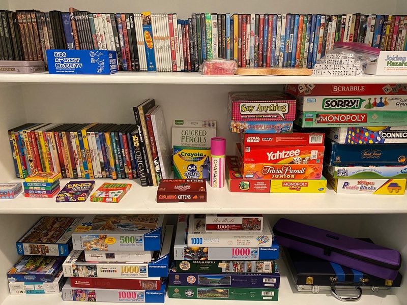 Game closet full for family fun!
