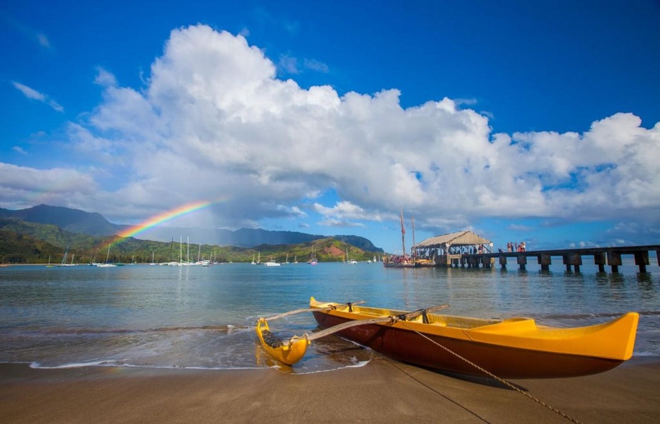 Paddle, fish, or watch the sun dip behind Hanalei Bay at this laid-back North Shore landmark.*