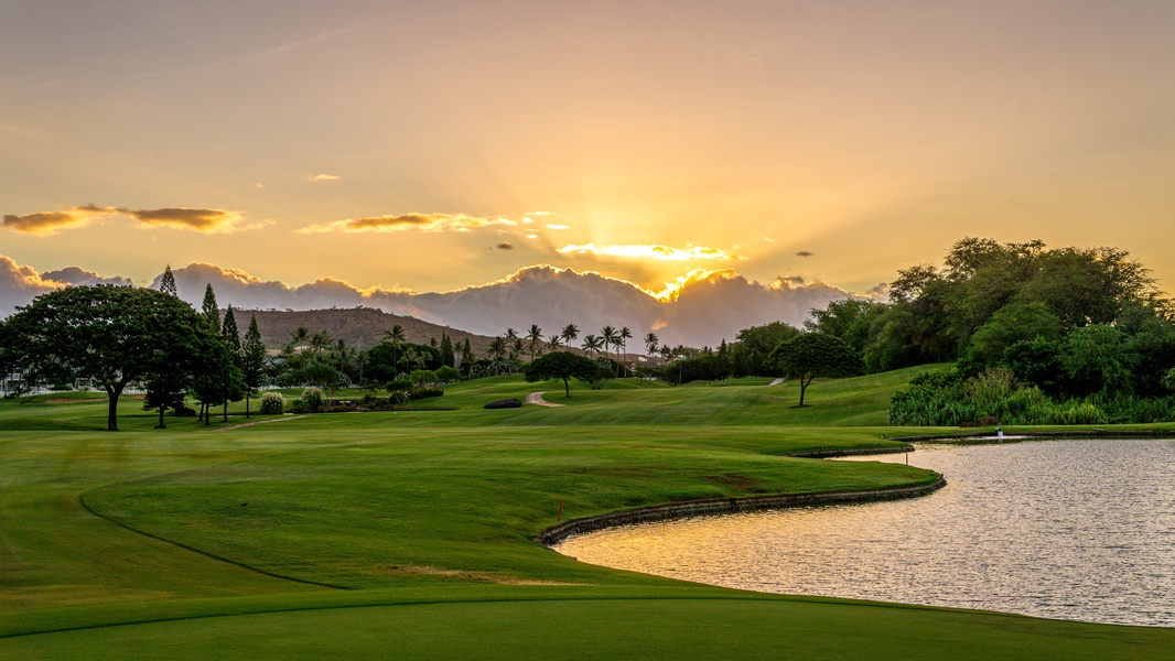 Sunsets over the golf course.