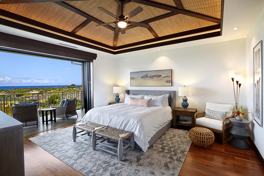 Primary bedroom offers a king bed and Ocean View