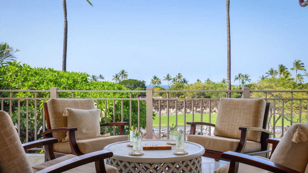 Enjoy your morning coffee on the lanai with golf views!