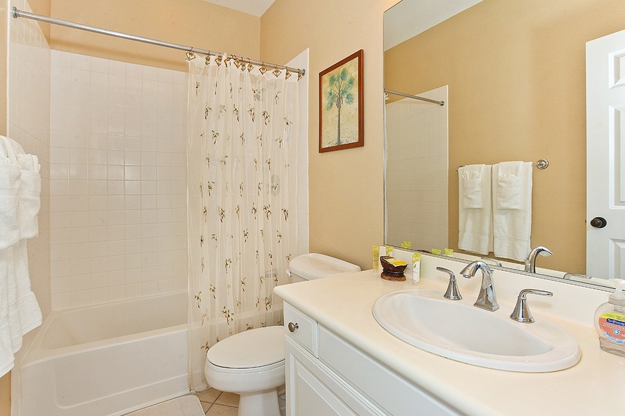 The full guest bathroom on the first floor.