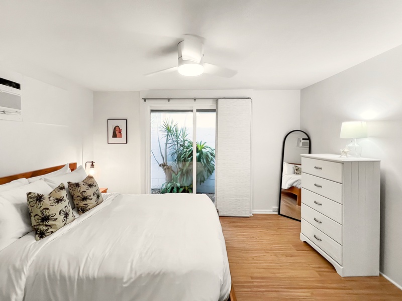 Cozy and bright, the guest cottage suite offers a peaceful retreat with a view.