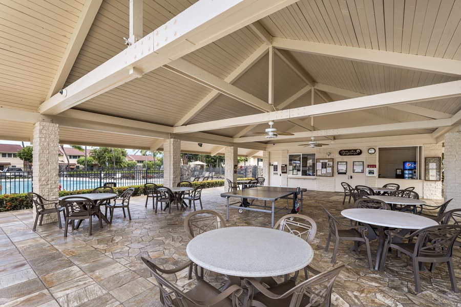 Condo community area with a table tennis table