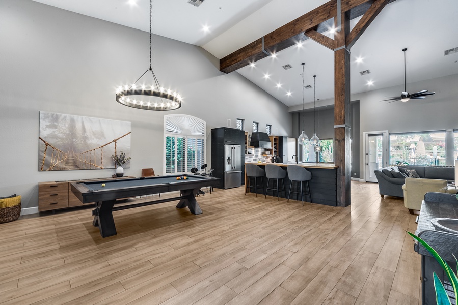 The professional Pool table is the cherry on top of this beautiful home