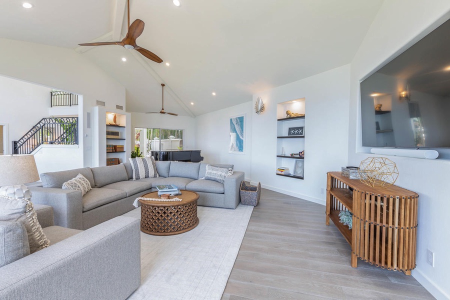 High-Ceiling Living Area