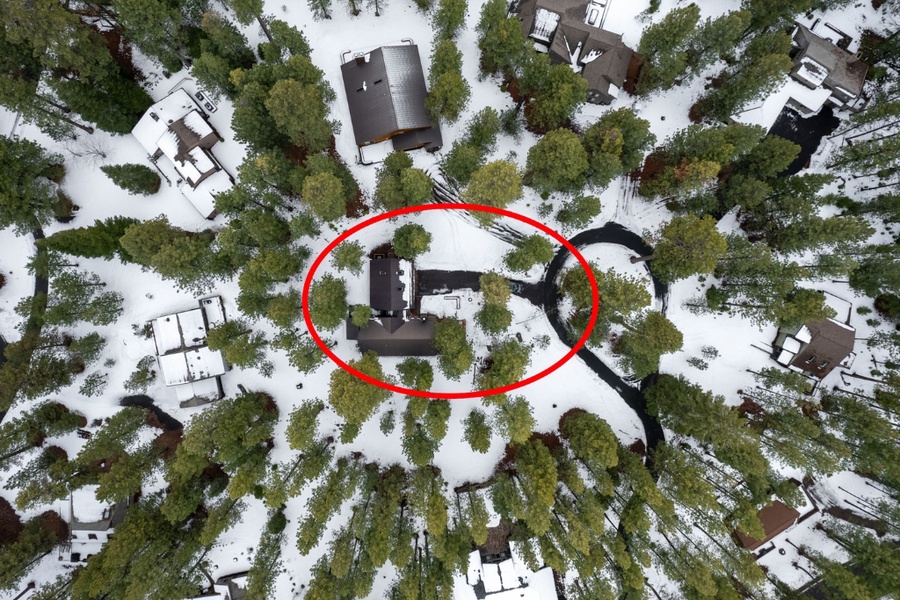 Aerial shot of the property