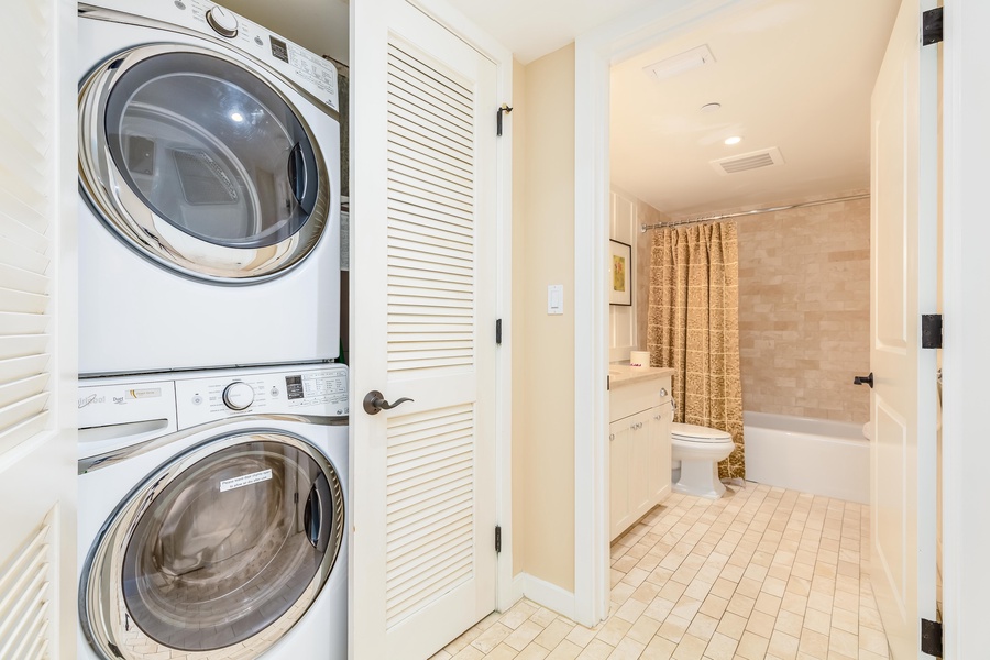 Laundry corner in the bathroom