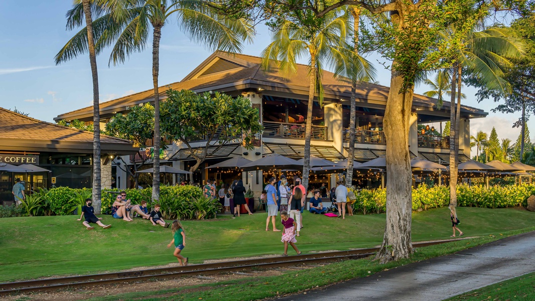 The shops and dining on the island.