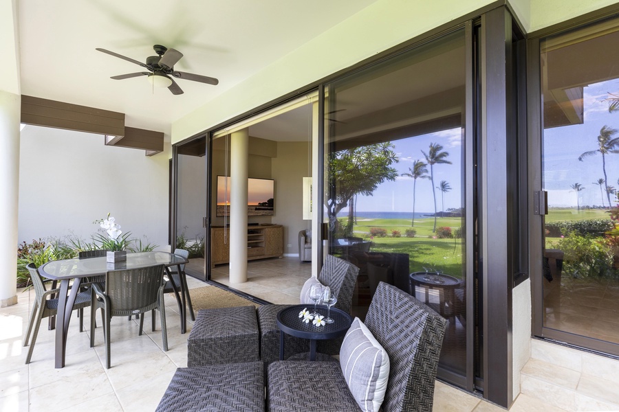 Read a book or take in the beauty from the lounge chairs on the lanai.