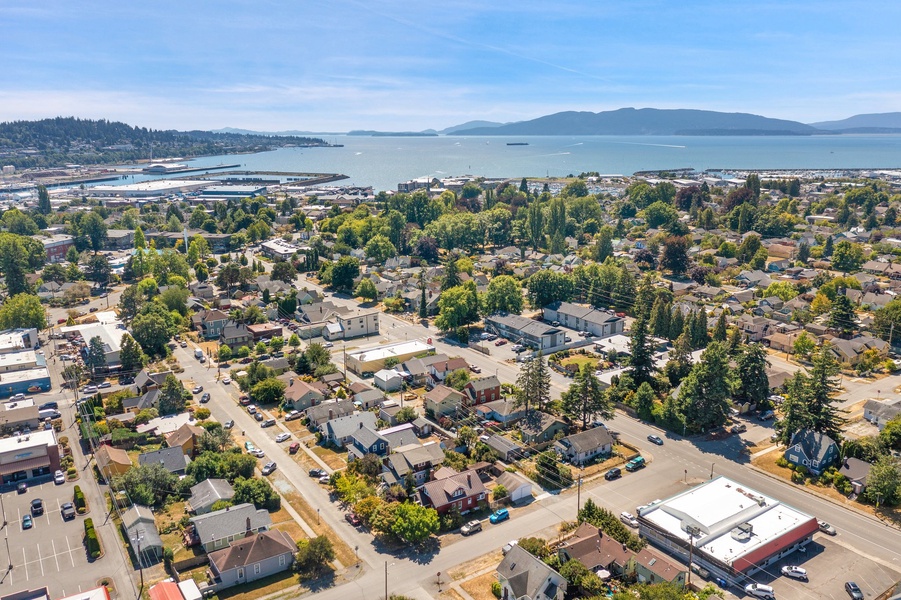 Aerial shot of the neighborhood.