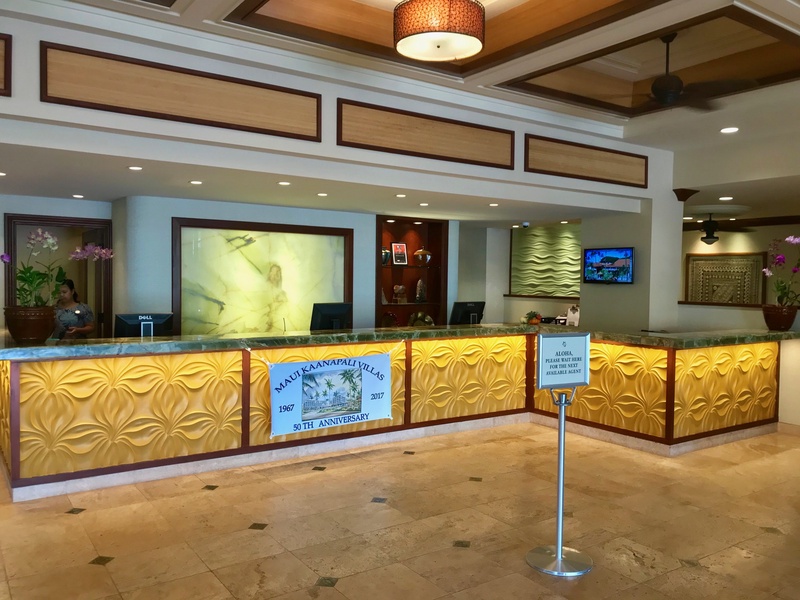 Front desk where you'll check in to get towels and room keys