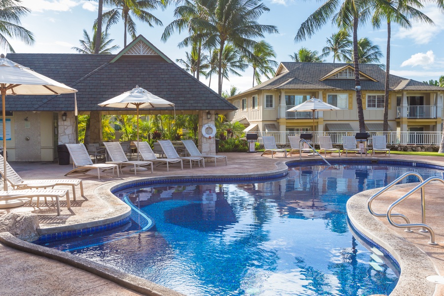 Go for a swim in the sparkling waters and rest in the lounge chairs.