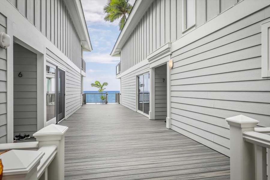 Pathway between the units leading to Ocean access.
