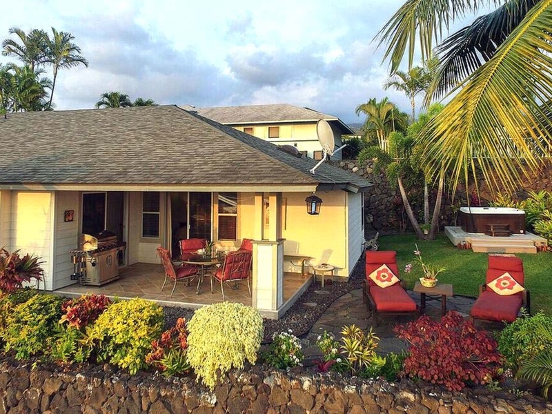 Spacious lanai with gorgeous golden sunlight.