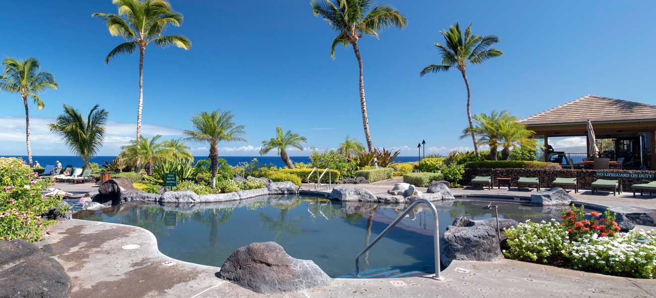 Hali'i Kai Resort's private swimming pool w/ multi levels and depths (fitness center in background)