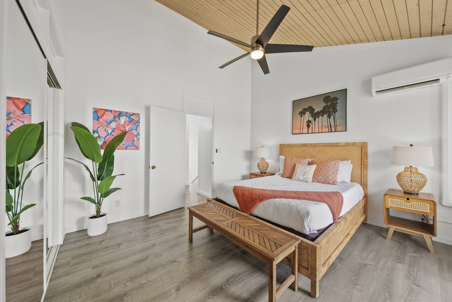 Relax on the guest bedroom after a day of adventure.