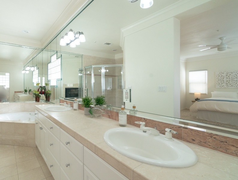 Ensuite full bathroom, complete with a soothing bathtub for moments of tranquility and self-care