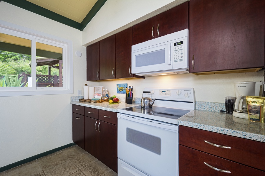 Open Galley style kitchen perfect for preparing meals