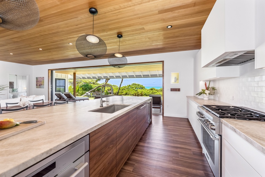 State-of-the-art kitchen amenities await your culinary touch.