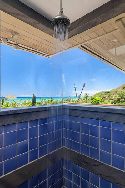 Master Bathroom Shower and Ocean View