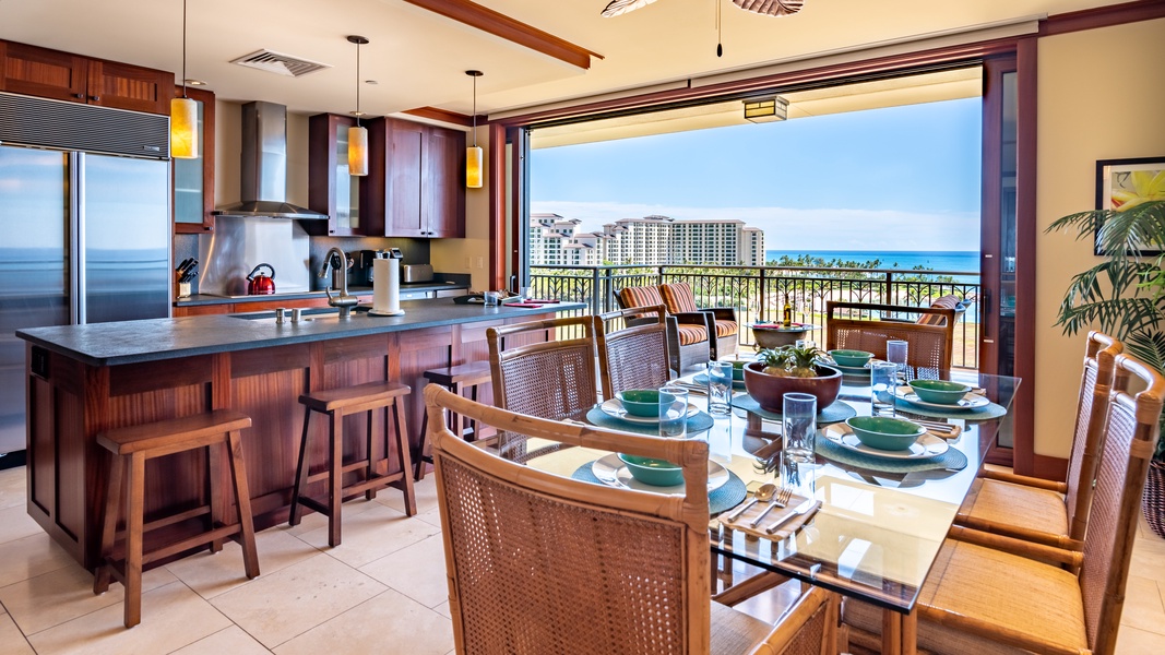 Enjoy a fabulous meal in designer furnishings while on vacation.