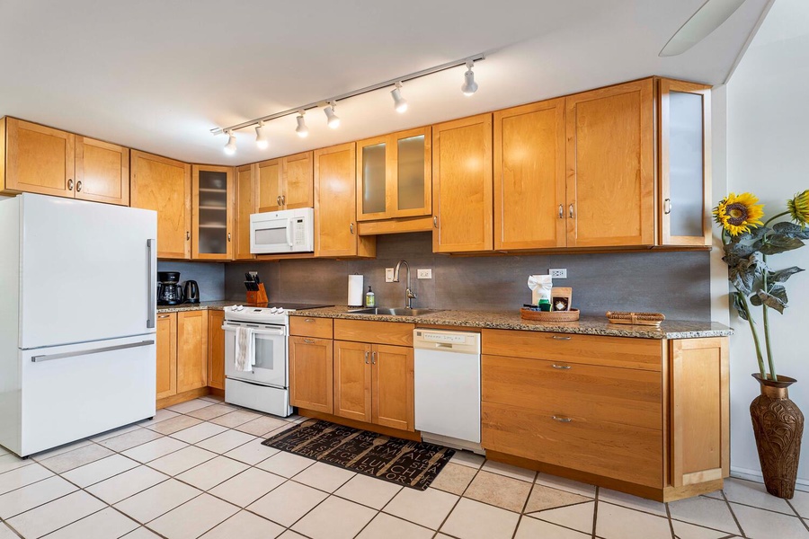 The kitchen area with ample space to whip up your favorite meals.