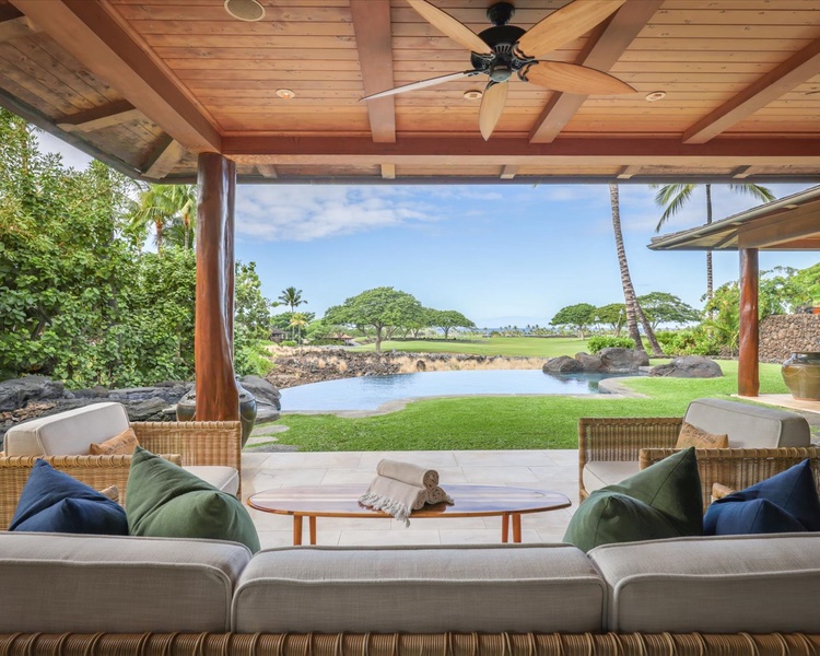 Gaze at tranquil views while lounging on the lanai