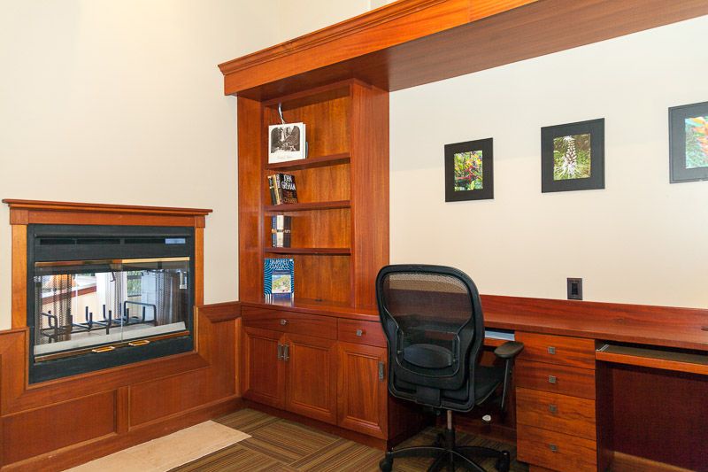 Guest bedroom has a fireplace/desk and sleeping for 2