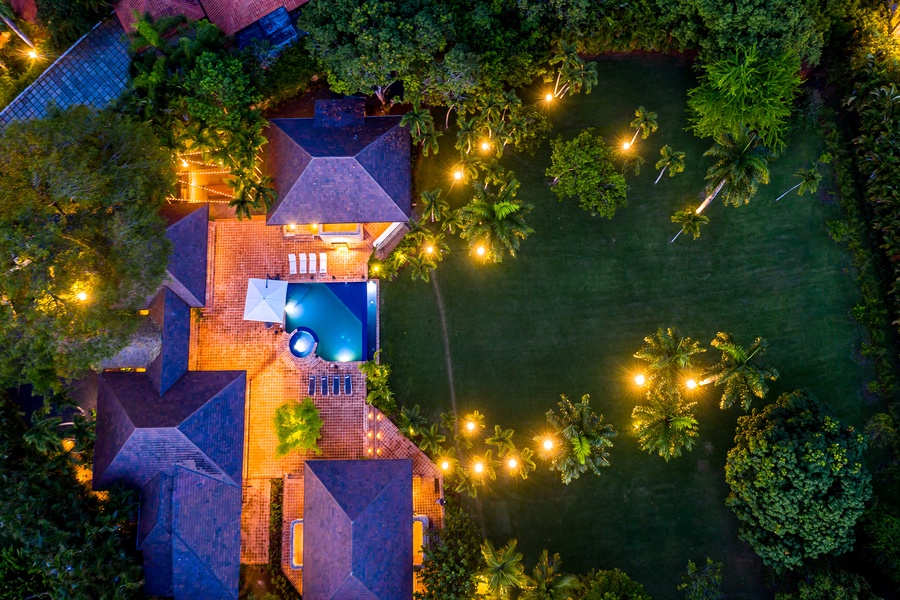 The stunning aerial view of Casa Tamarindos at Casa de Campo.