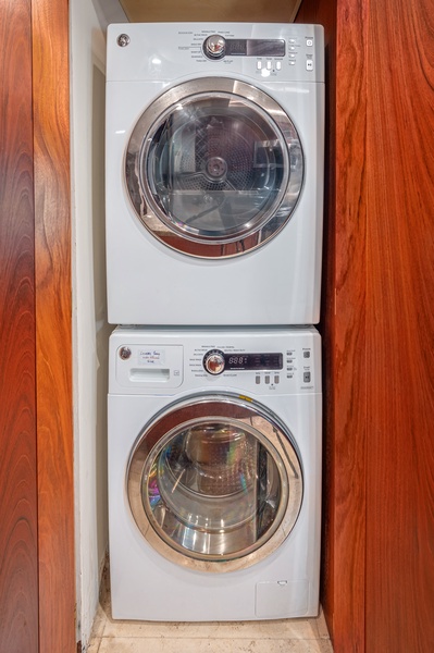 Laundry in the closet in the kitchen