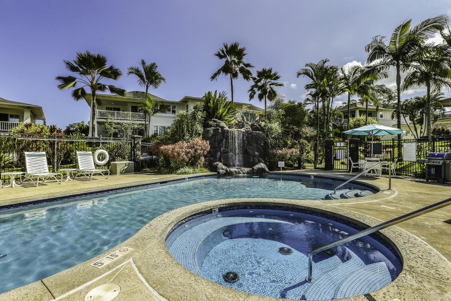 Soak and unwind in the spa after a day of exploring Princeville.
