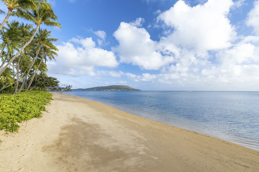 Beach directly in front of property