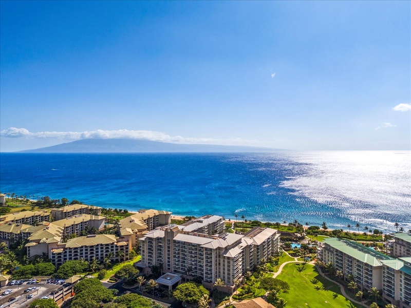 Clear ocean vistas stretch across the horizon beyond Honua Kai Konea.