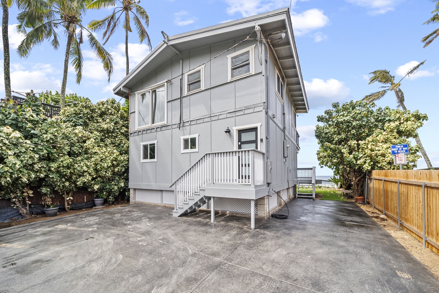 Exterior view of Surfer’s Paradise, showcasing its raised design and coastal setting just steps from the shoreline.