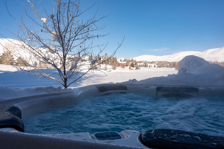 Soak and unwind in our outdoor hot tub.