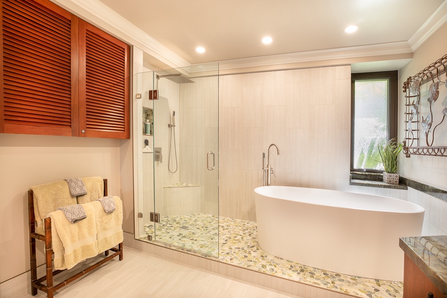 The property was recently remodeled with new showers and a stand-alone bathtub.