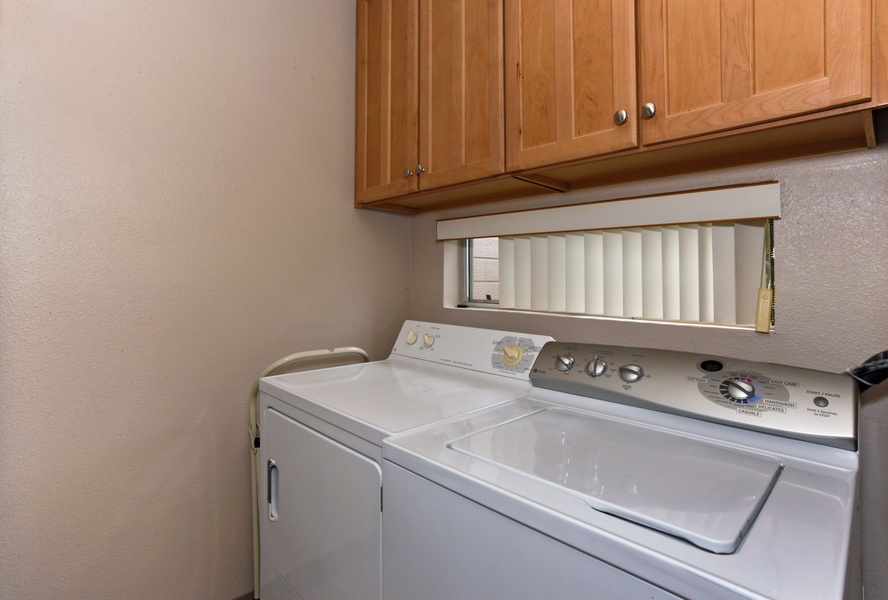 The washer and dryer for your convenience.