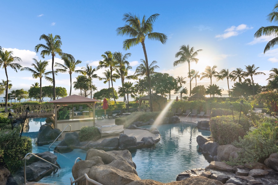 Morning light dances on the pool just moments from your stay at Honua Kai Konea 204.