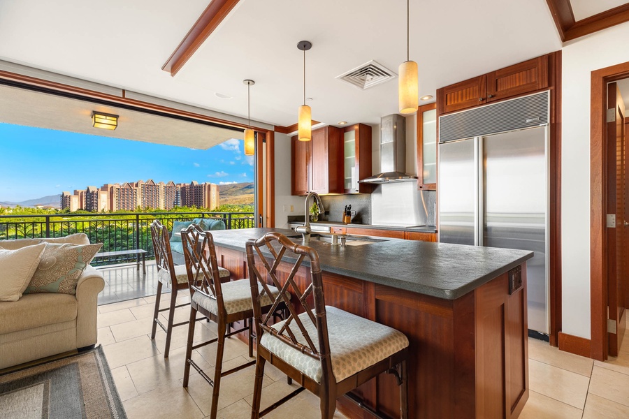Cook in style, savoring the scenic vistas from the kitchen.