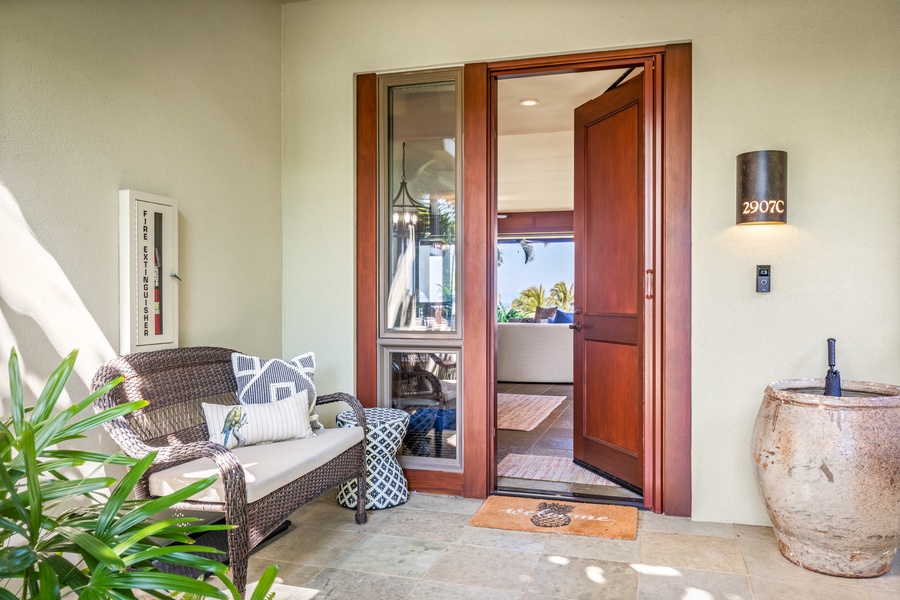 Entryway to your home away from home, 2907C Hainoa Villa.