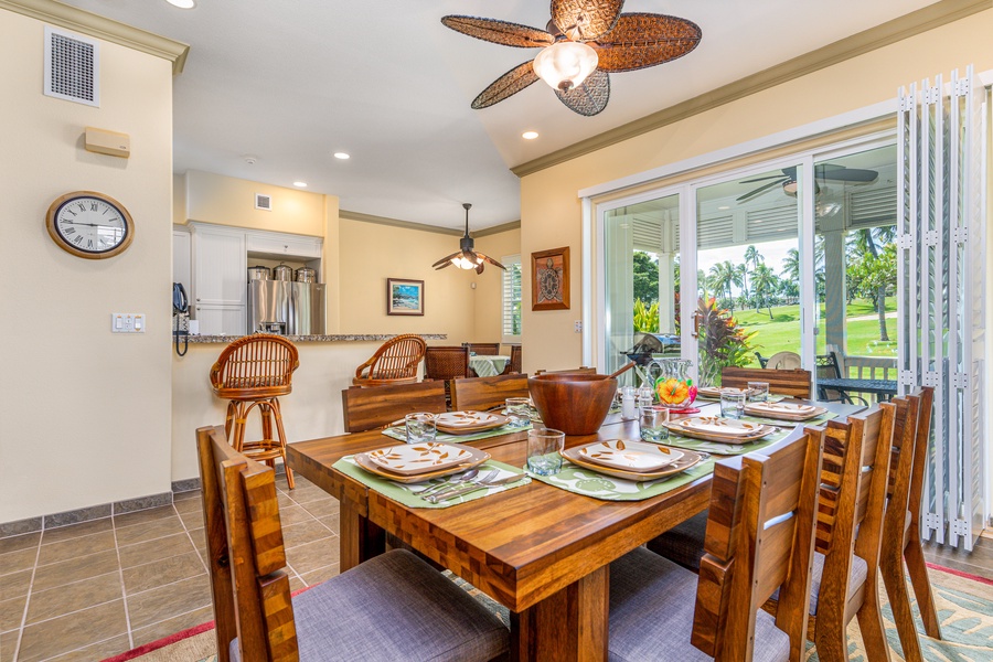 Perfect for casual dinners or spirited game nights—gather around the table and enjoy the cool island breeze.
