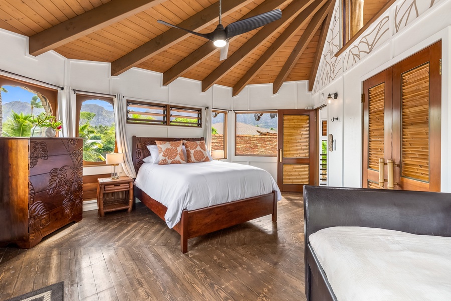 Guest bedroom has spectacular mountain views as well