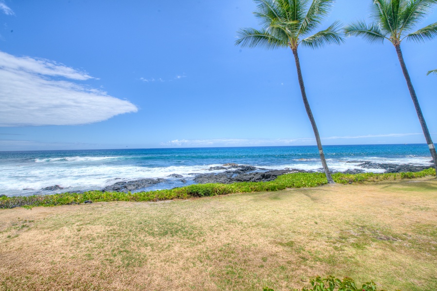 Looking West from the Beach in front of the Kona Reef Complex.