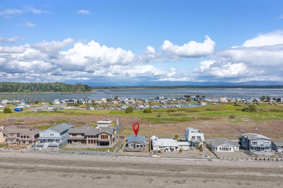 An aerial view of the property.