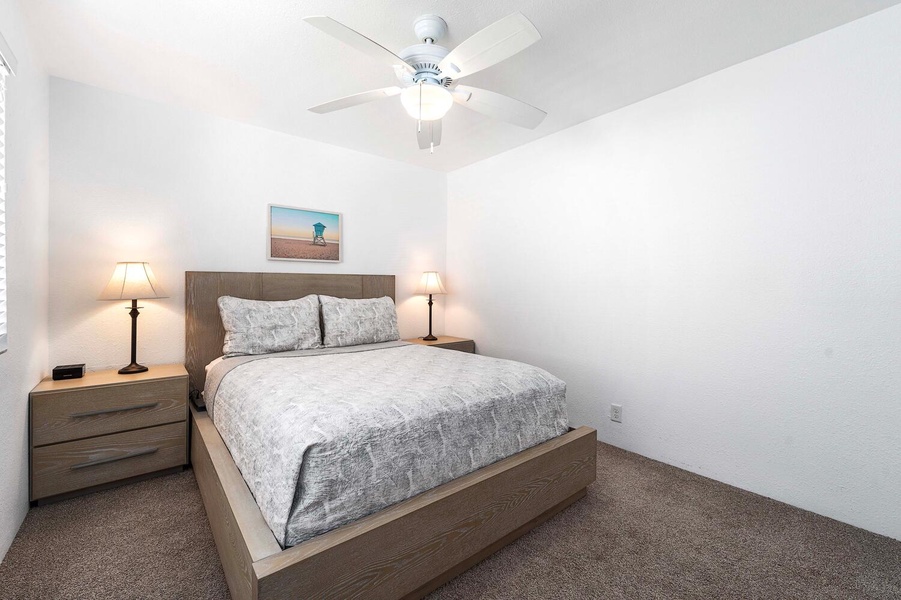 Enjoy peaceful nights in this cozy guest room.