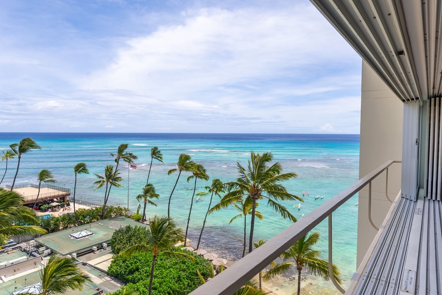 Postcard-perfect views of Kaimana Beach from your primary suite, where the ocean is always in sight.