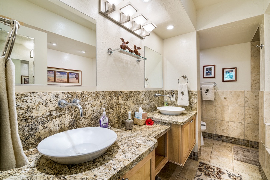 High end finishes in the fully remodeled primary bath!